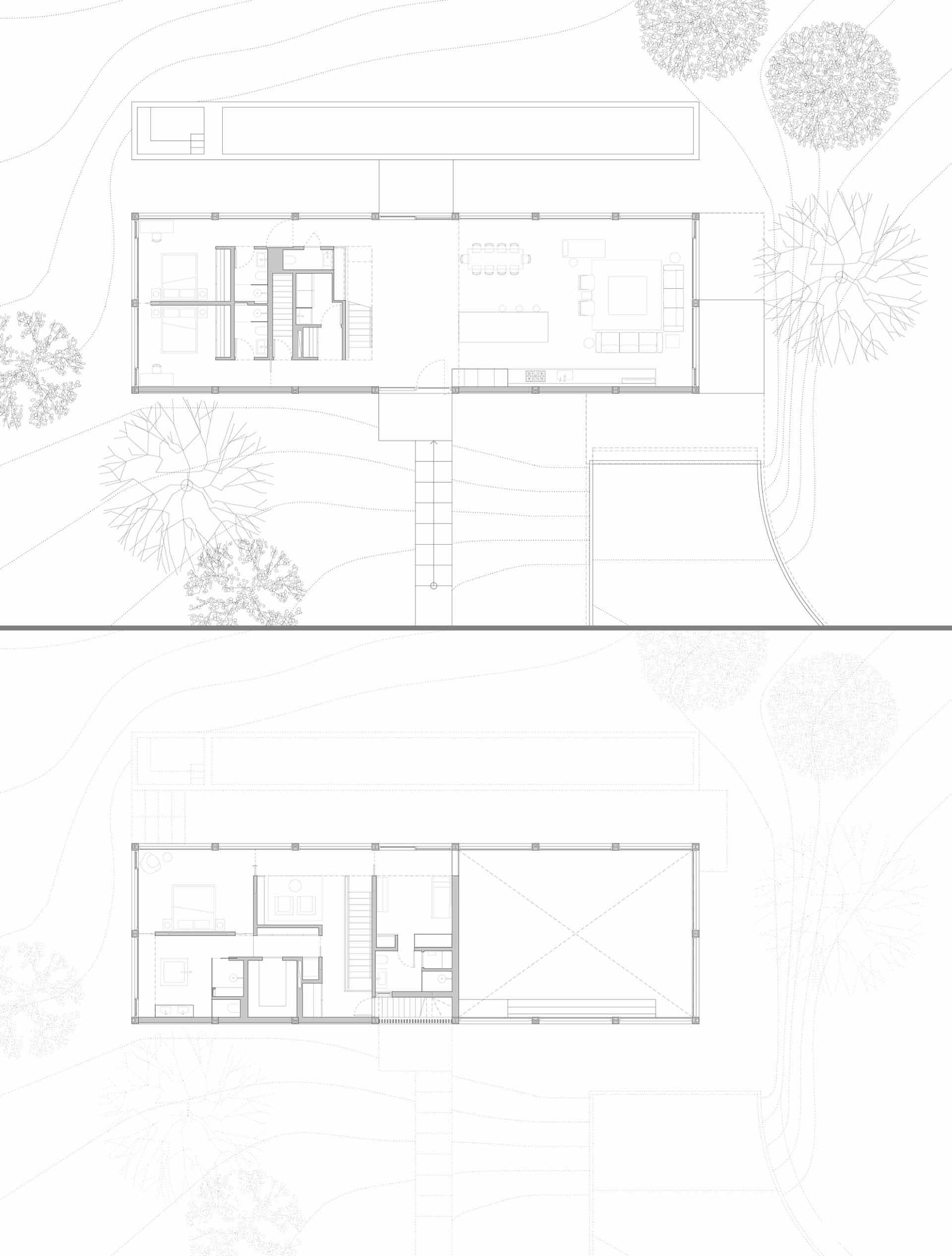 The floor plan of a modern home.