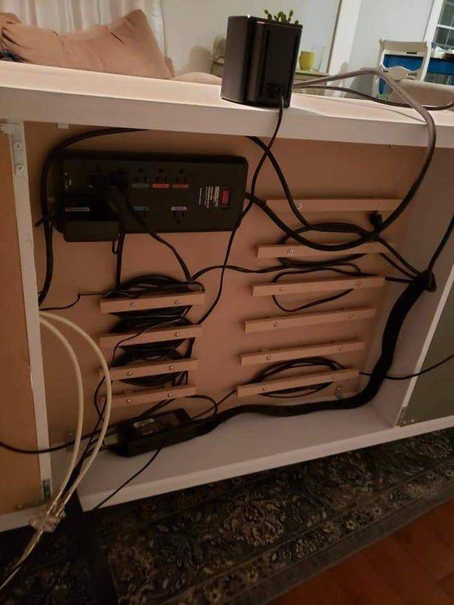 wires under desk