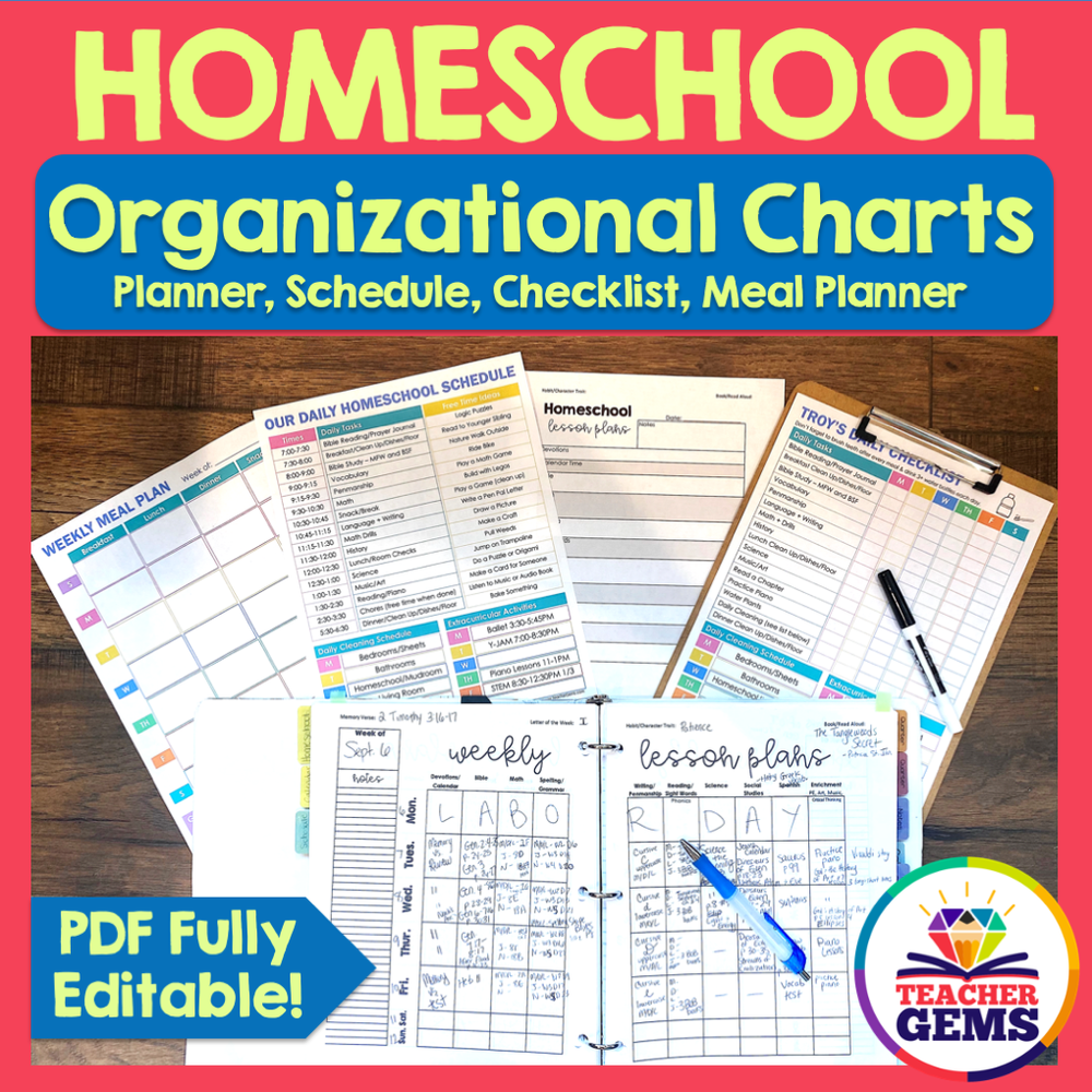 Printable Homeschool Schedule, Planner, Checklist &...