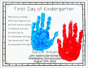 FREE First Day of Kindergarten Activity