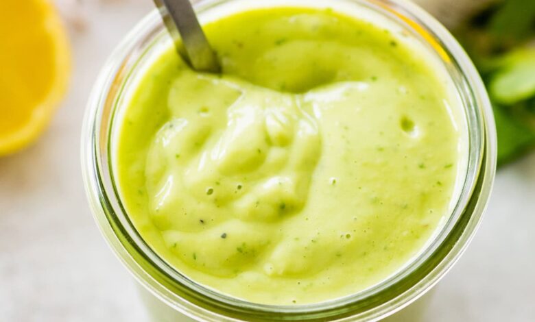 5-Minute Creamy Avocado Dressing – Eating Bird Food