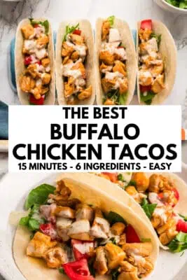 Easy Buffalo Chicken Tacos -15 Minute High Protein Meal